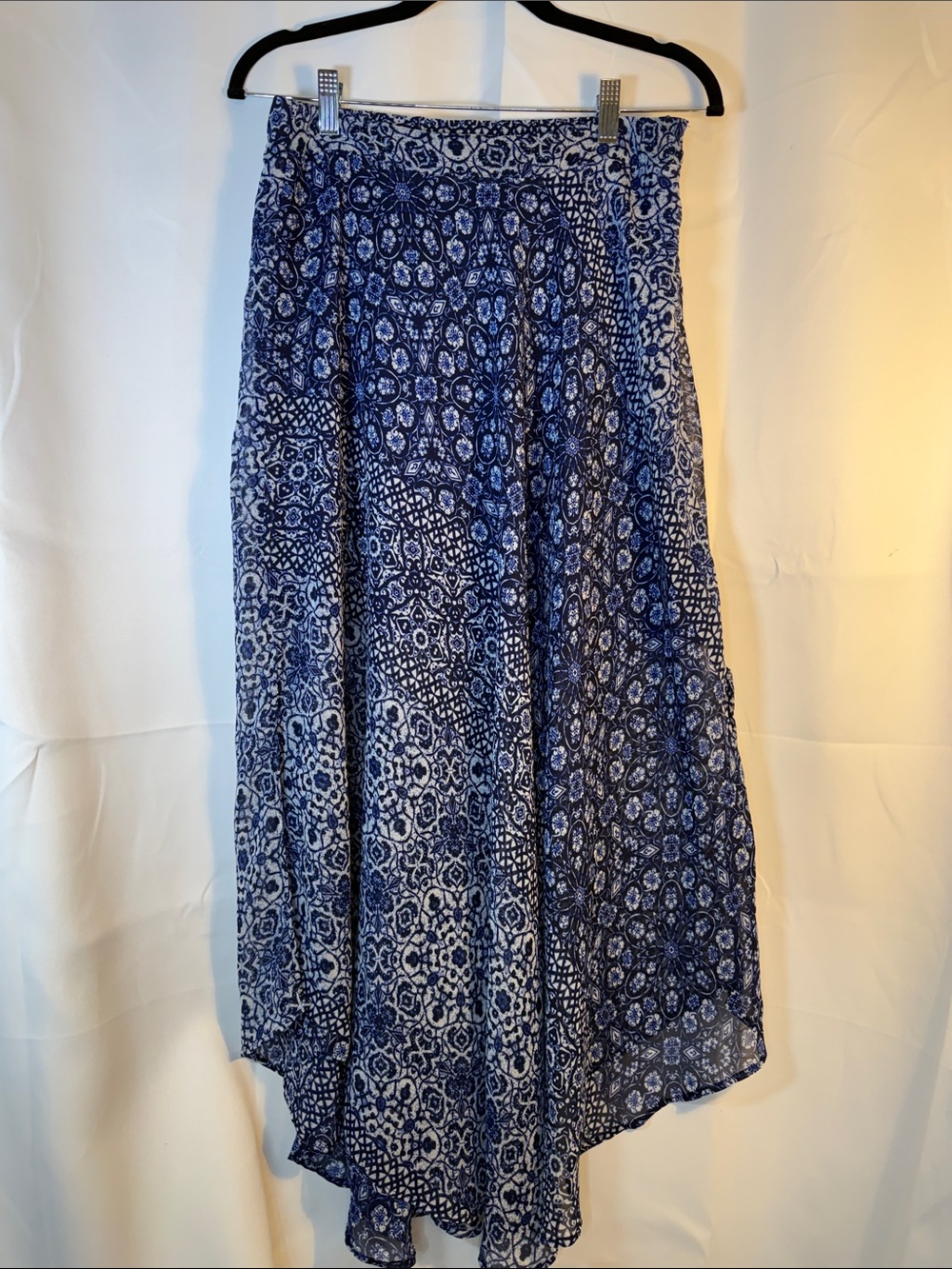 Roz & Ali Blue Patterned Maxi Skirt